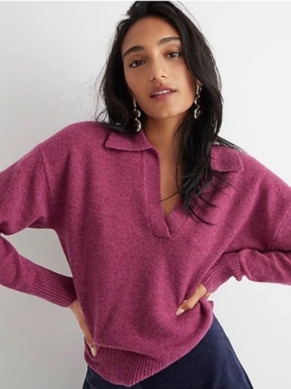 J. Crew Light Pink Collared Polo Sweater